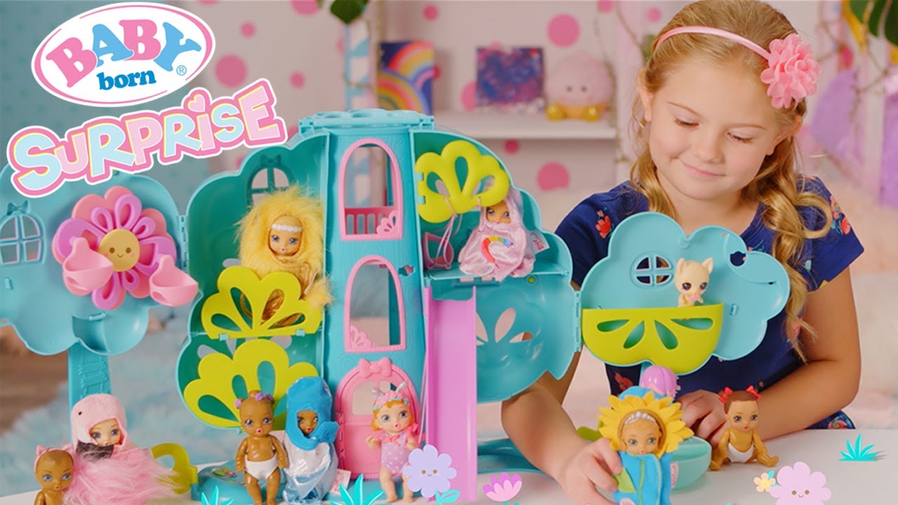 Details about   Baby Born Surprise Treehouse Playset 20 Surprises and Exclusive Butterfly Doll