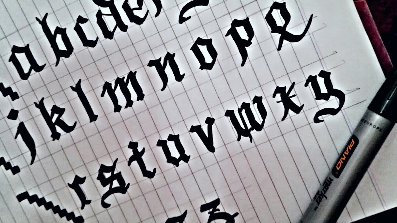 gothic calligraphy alphabet a z