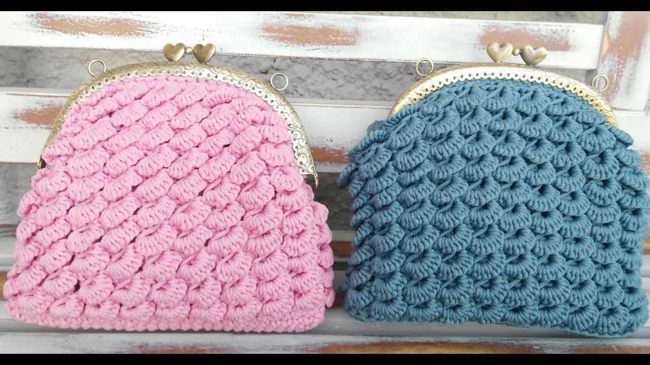 Tutorial pochette punto ventaglietti all'uncinetto/ Crochet bag shell stitch