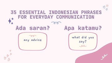 35 Essential Indonesian Phrases for Everyday Communication | Learn Indonesian | @easyindonesian