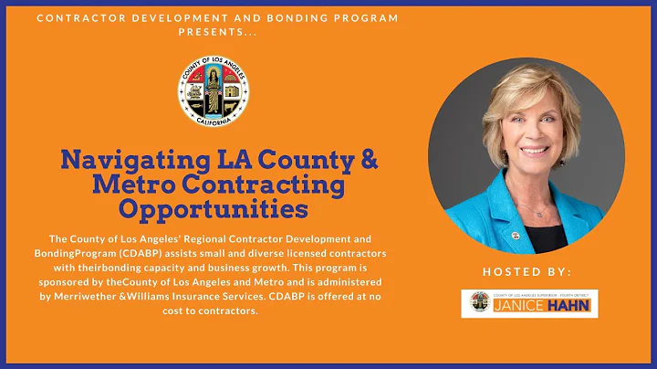 Navigating County of LA & Metro Contracting Opportunities with Supervisor Janice Hahn, 4th District