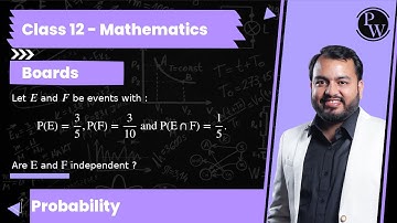 Let E and F be eventsith :      P(E)=3/5, P(F)=3/10 and P(E∩F)=1/5.  Are E and F independent ?