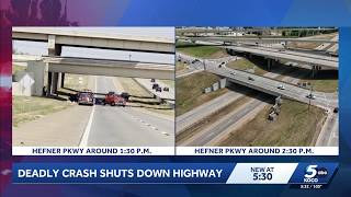 Police report man killed in fiery crash near Lake Hefner Parkway and Memorial Road