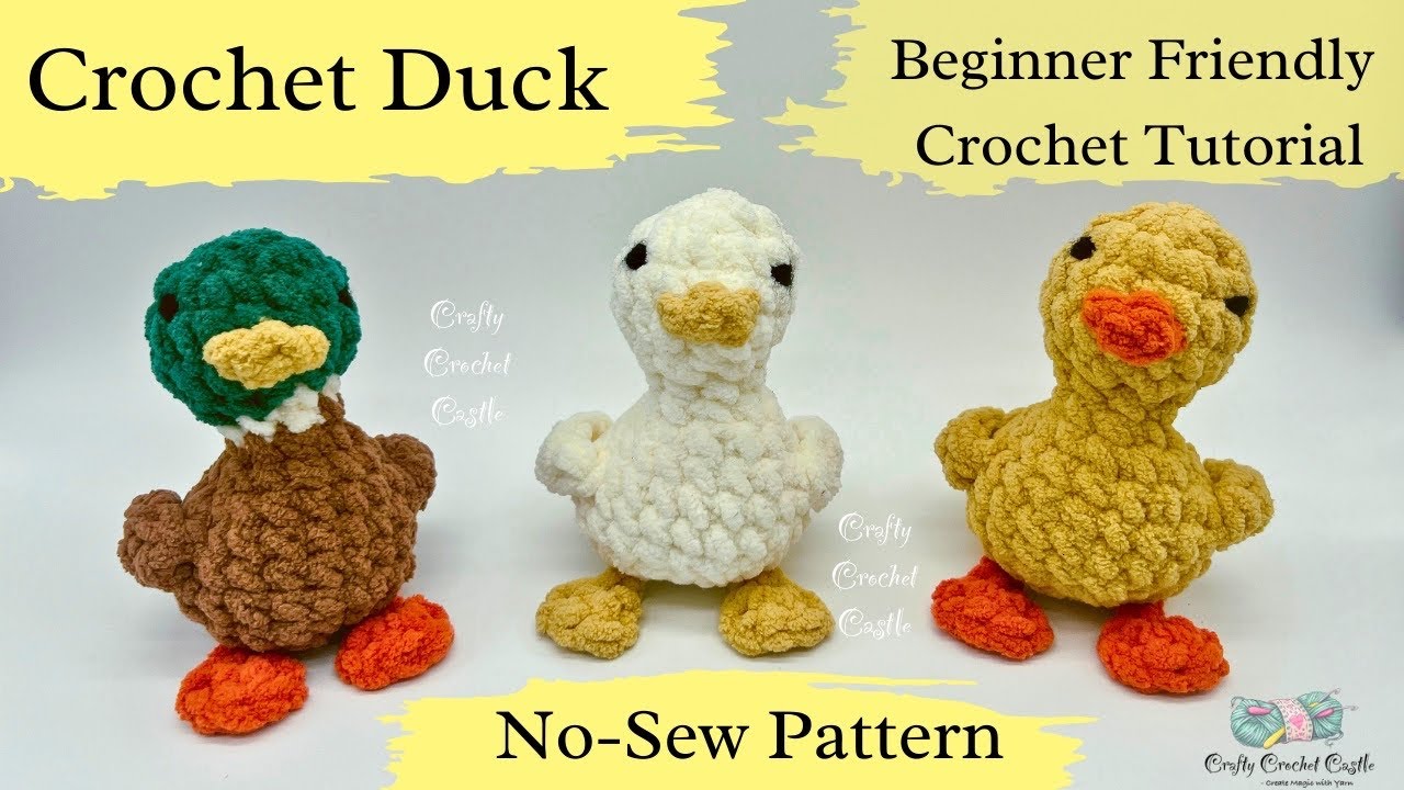 Crochet Ducks - No Sew Beginner Friendly Tutorial | Pocket Pals | Desk Pets | Plushies | Toy | Decor
