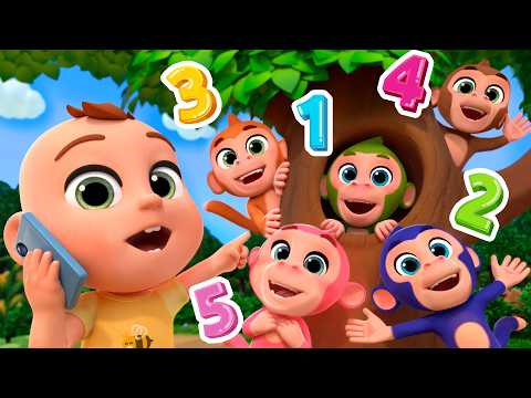 Five Little Monkeys Jumping on The Bed (Farm Version) | Lalafun Nursery Rhymes & Kids Songs