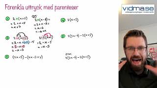 FÖRENKLA UTTRYCK MED PARENTESER