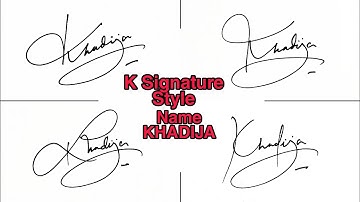 Name of the signature KHADIJA || How to create "K" Signature style @AnupCalligraphy