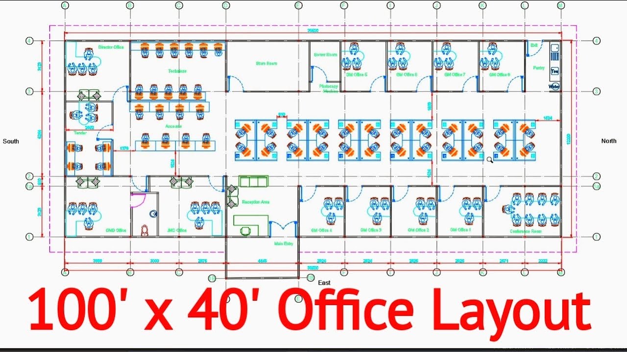 Office Layout Design II Office Drawing in Autocad II Small Design - YouTube