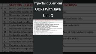 Unit 3 OOPs with Java #java #education #aktu #exam #aktuexam #coding #btech #btechexam #java #viral