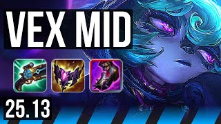 VEX vs ZED (MID) | 17/2/10, 6 solo kills, 47k DMG, Legendary | EUW Diamond | 25.13
