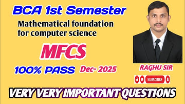 mfcs important questions 2025 | BCA 1st Semester | Mathematical foundation for computer science 