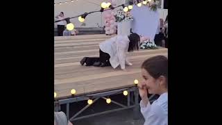 Girl Trips And Falls While Rushing Off the Stage