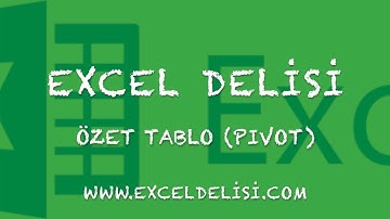 Excelde Özet Tablolar (Pivot) ile Çalışma (Pivot Table)