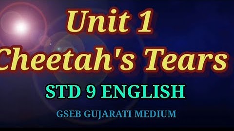 ENGLISH STD 9 UNIT 1 CHEETAH