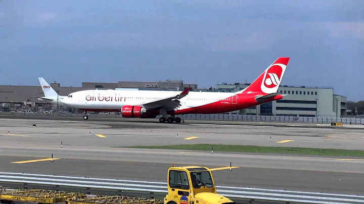JetBlue Airways A320 Airbus taxiing & Air Berlin A330 Airbus Landing inside JFK