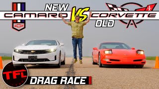 Old vs New: Can a NEW 4Cylinder Camaro Beat an OLD V8 Corvette in a Drag Race?