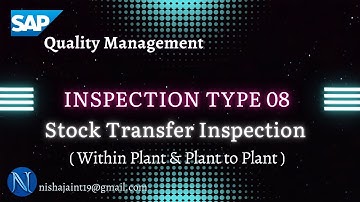 SAP QM | Stock Transfer Inspection | Insp. Type 08 | SAP Quality Management #sapqm