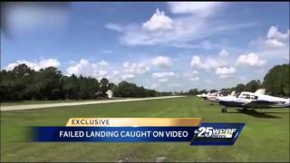 Plane skids, takes off without landing gear