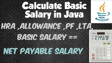 Java Calculate the Basic Salary in Eclipse, !! PF, HRA  ,ALLOWANCE ,Basic Salary !!Using Operators