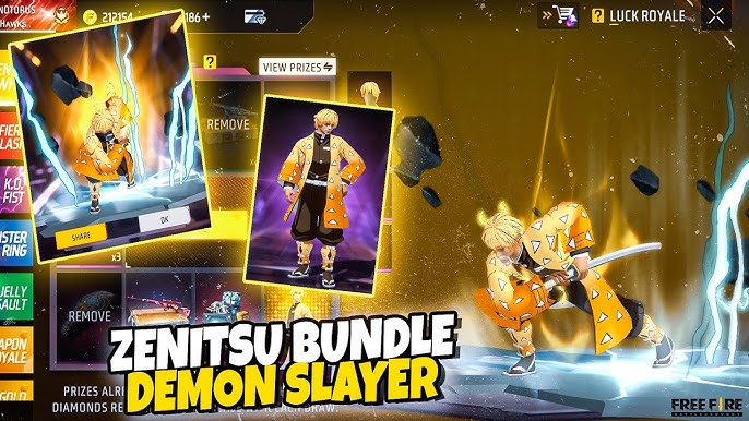 OB41 - Zenitsu 2D bundle review  FF x Demon Slayer - Zenitsu Agatsuma  #Shorts ‎@FreeFireLeaks 