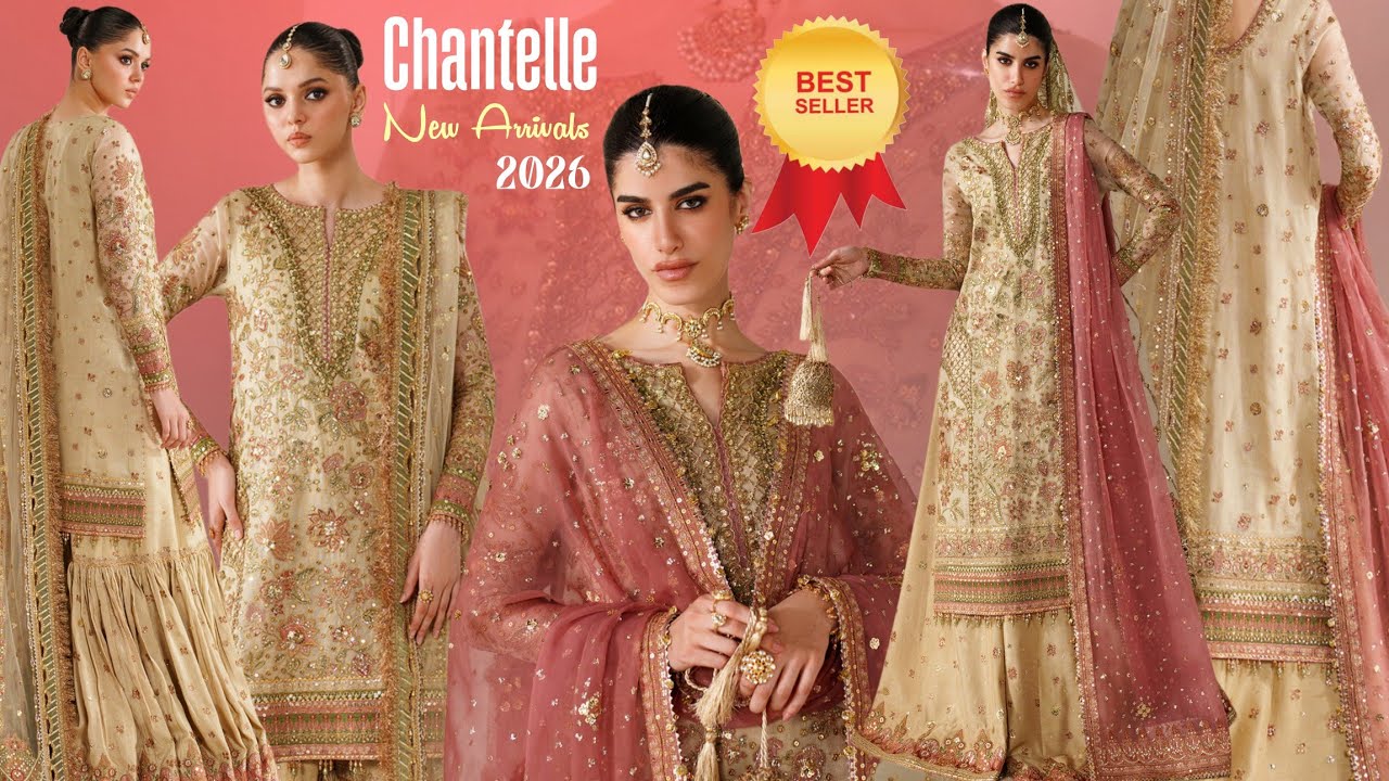 CHANTELLE BAROQUE UNSTITCHED EMBROIDERED NET CH14-02 | New Wedding Collection 2026 | Party Dresses