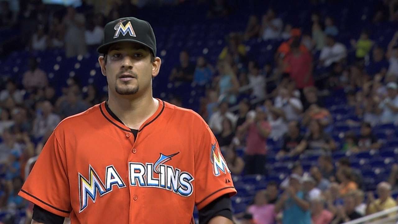 ATL@MIA: Hand twirls six shutout frames vs. Braves