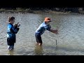 Beach fishing,Pumping nippers and catching whiting on the sand flats.