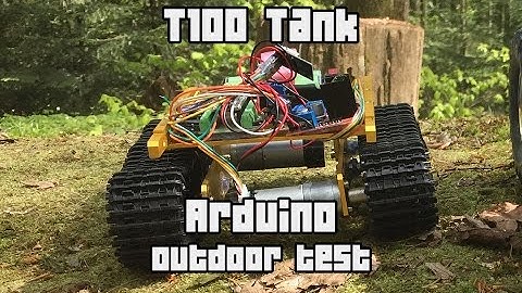 T100 arduino tank bot, outdoor test