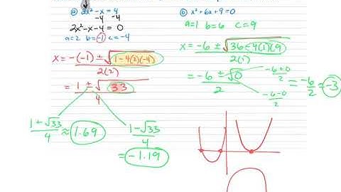 Alg2 The Quadratic Formula 4.7