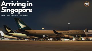 P3Dv5.4 | Beautiful night arrival into Singapore on board the Queen of the Skies! | VHHH-WSSS Part 2