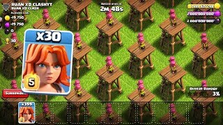 X30 Valkyrie max level VS Archer Tower level full base on COC Private Server