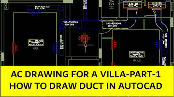 HVAC VILLA DRAWING PART-1 -HOW TO DRAW  AC DUCT IN AUTOCAD-DUCT DRAWING - DRAWINGS SOLUTION 1