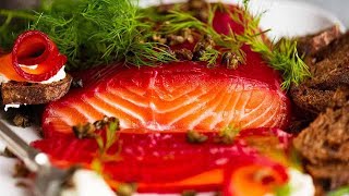 Beetroot Cured Salmon (Gravlax)