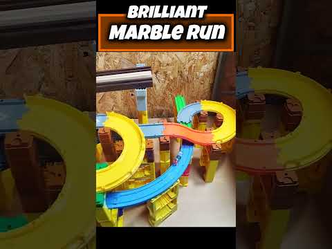 Brilliant Marbles Run｜美しく流れるように転がるビー玉３個 #asmr #shorts