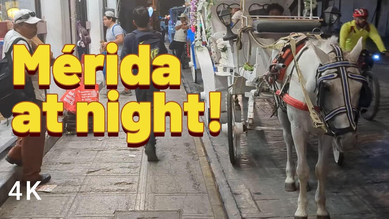 Mérida BY NIGHT 🌃 & A Visit ToThe Palacio De Gobierno, Is A MUST, Walking Tour 4K, MX