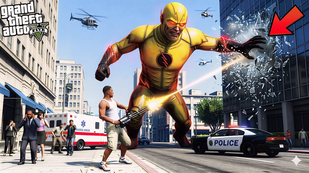 Franklin Restoring An Abandoned Flash's Suit To Defeat Evil Flash in GTA 5 ! (GTA 5 mods)