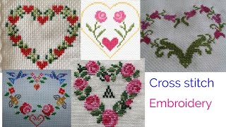25 + Beautiful And Stylish Dusutti Dil Designs | Cross Stitch Embroidery Heart Patterns | Ponto de C