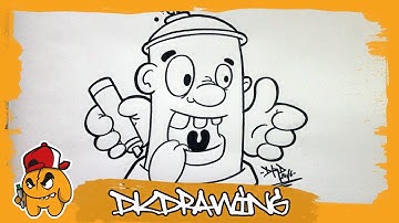 Graffiti Tutorial for beginners - How to draw a graffiti spraycan character #2