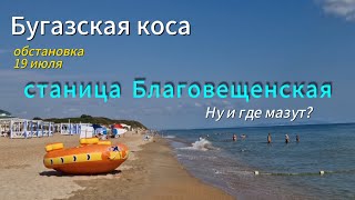 видео: Благовещенская. Море. Пляж Бугазская коса. Обстановка 19 июля картинка: Благовещенская. Море. Пляж Бугазская коса. Обстановка 19 июля