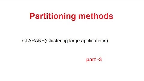 CLARANSClustering large applications cluster 5in Dataware housing & Mining