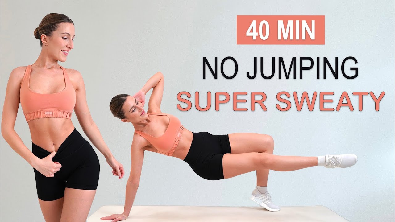40 Min INTENSE NO JUMPING HIIT Workout | Apartment + Small Space ...