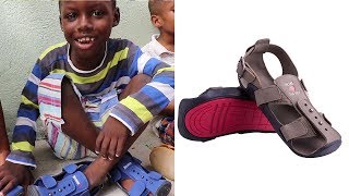 This shoe grows with kids' feet