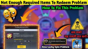 Not Enough Required Items To Redeem Problem Pubg Mobile Lite :New Lucky Spin Kaise Kare|  #Bobygamer