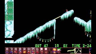 Holiday Lemmings 1993 - Flurry Level 16: 'The Long Way Around' (1993) [MS-DOS]