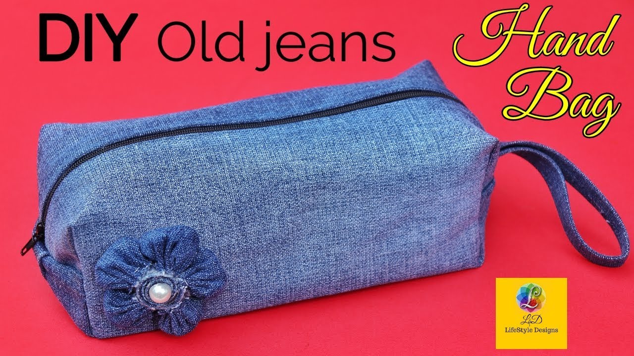 Bag Denim Jeans Recyle Blue Indigo Stripe Tote Zipper Upcycle Waistbands  Purse F | eBay