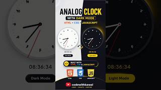 🚀 Finally Created an Amazing Analog Clock with Dark Mode Toggle Using HTML, CSS &amp; JavaScript!#shorts