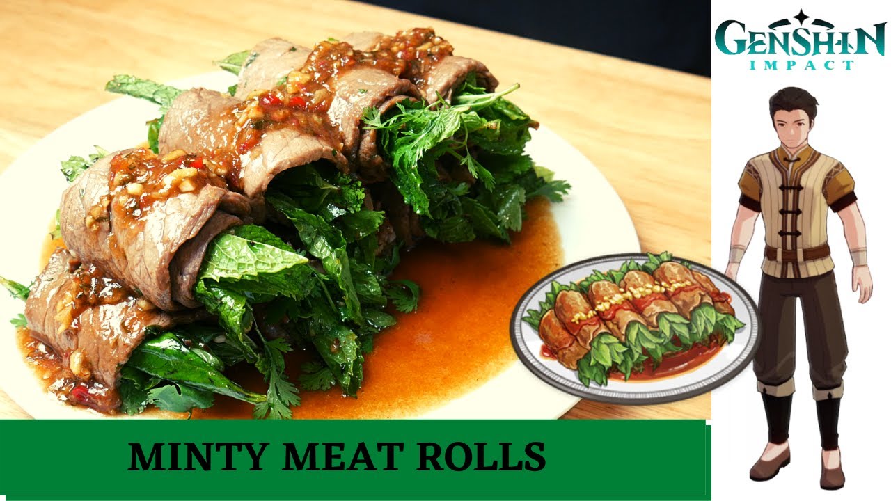 Genshin Impact Recipe 34 / Minty Meat Rolls YouTube