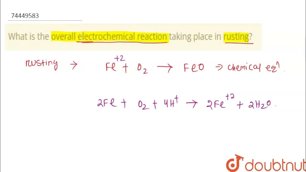 What is the overall electrochemical reaction taking place in rusting