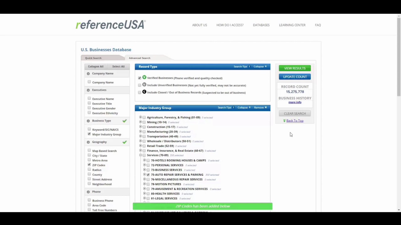 HOW TO USE REFERENCE USA TO TARGET A BUSINESS - YouTube