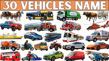 Voertuigen 🚓🚗🚁 | Leer snel de namen van 30 voertuigen voor kinderen (supermakkelijk te onthouden)